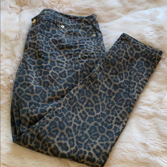 MICHAEL Michael Kors Pants - Michael Kors cheetah print skinny jeans